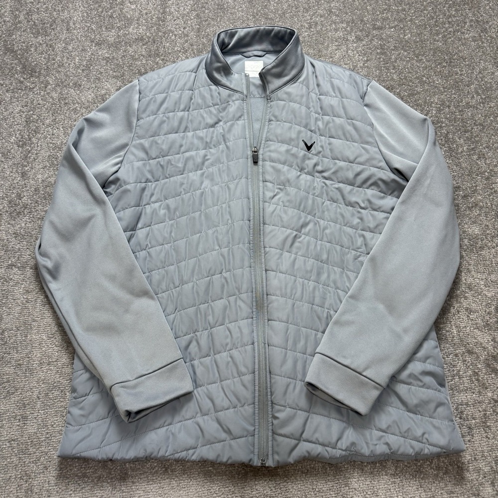 Callaway Puffer Jacket Men's Medium Gray Golf Zipper